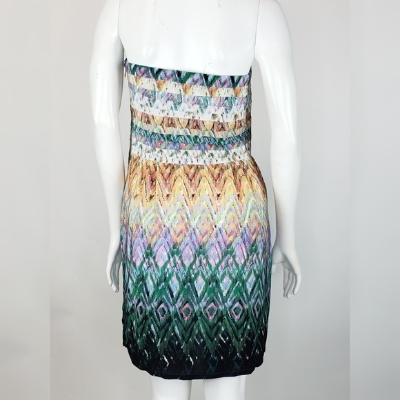 New Charlie Jade Strapless Dress Large
Blue  Tan - Picture 3 of 7